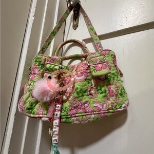Jordan Green and Pink Floral Shoulder Bag